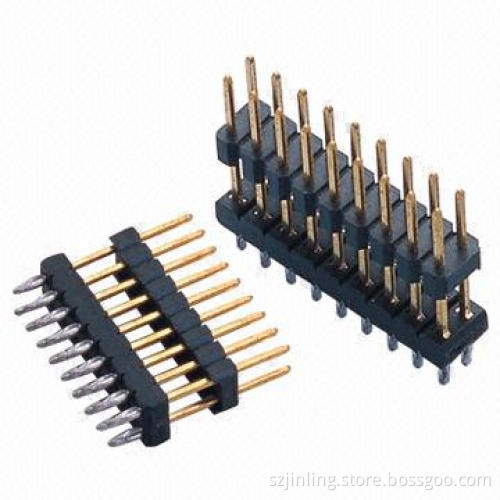 Pin Headers, 2.54mm Pitch Straight Angle, Two-plastic Press Fit Type
